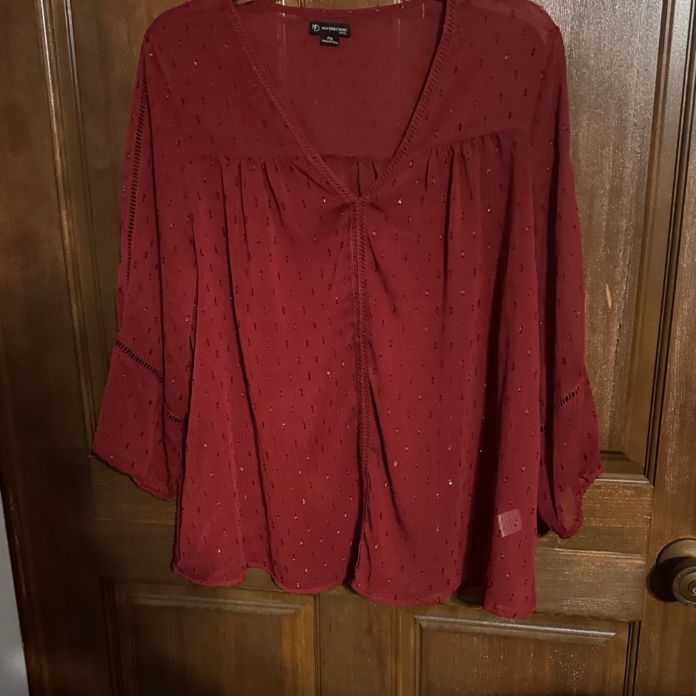 New Directions Rich Red Blouse